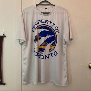 Vintage Toronto white athletic tee with blue and yellow graphic